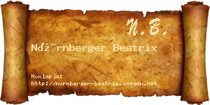 Nürnberger Beatrix névjegykártya